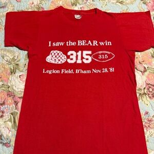 Alabama Crimson Tide Iron Bowl (315) Win 1981 Vintage Cotton T-shirt.